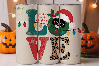 Black Santa Christmas LOVE 20oz Tumbler Sublimation PixelChick 