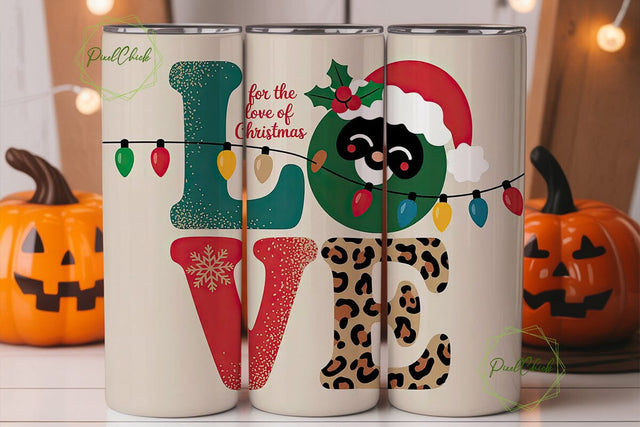 Black Santa Christmas LOVE 20oz Tumbler Sublimation PixelChick 