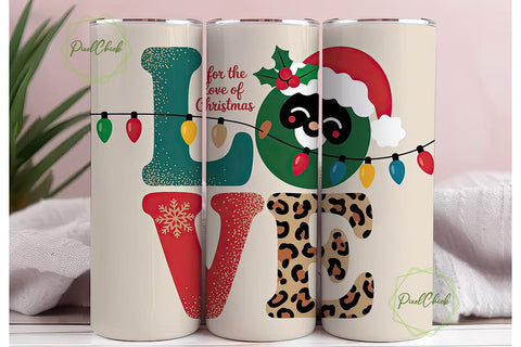 Black Santa Christmas LOVE 20oz Tumbler Sublimation PixelChick 