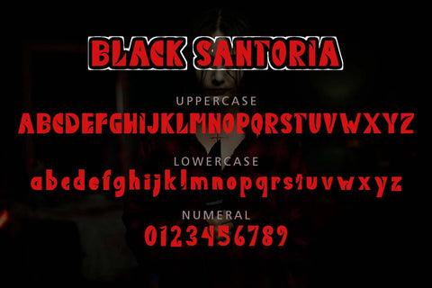 Black Santoria Font Prasetya Letter 