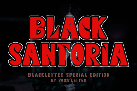 Black Santoria Font Prasetya Letter 