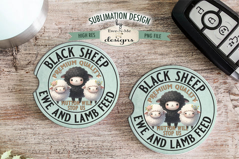 Black Sheep Ewe Lamb Feed Sublimation Design | Round PNG Sublimation Ewe-N-Me Designs 