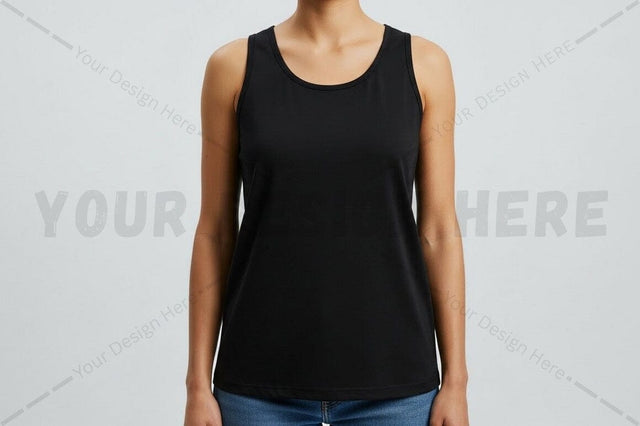 Black sleeveless t-shirt mockup design Mock Up Photo Regulrcrative 