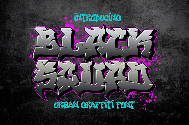 Black Squad - Urban Graffiti Font Font Mozzatype 