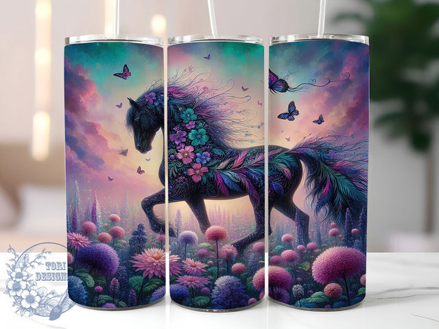 Black Stallion Horse Tumbler Wrap, Black Stallion, Horse Tumbler, 20oz Tumbler Wrap, Skinny Tumbler Png, Sublimation Design, Instant Download Sublimation ToriDesigns 