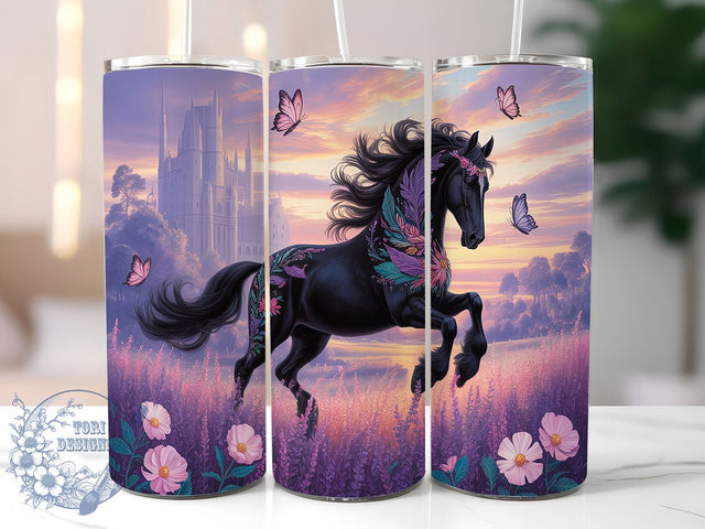 Black Stallion Horse Tumbler Wrap, Black Stallion, Horse Tumbler, 20oz Tumbler Wrap, Skinny Tumbler Png, Sublimation Design, Instant Download Sublimation ToriDesigns 
