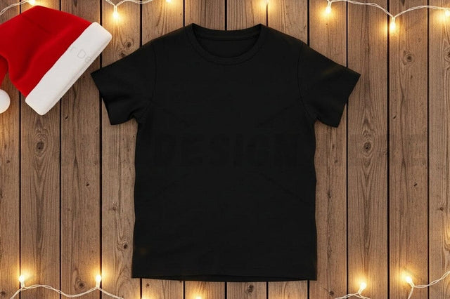 Black t-shirt christmas mockup Mock Up Photo Designangry 