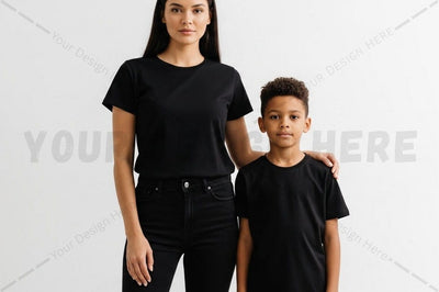 Black t-shirt mockup design for family Mock Up Photo Regulrcrative 