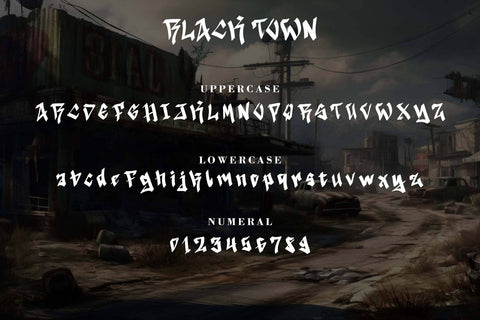 Black Town Font Prasetya Letter 