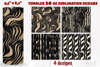 Black tumbler wrap sublimation, noir, geometric patterns Sublimation Angelina Semenova 