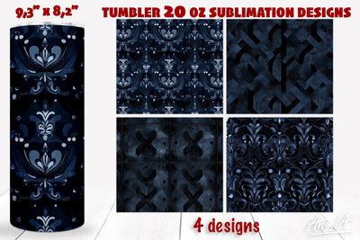 Black tumbler wrap sublimation, noir, geometric patterns Sublimation Angelina Semenova 