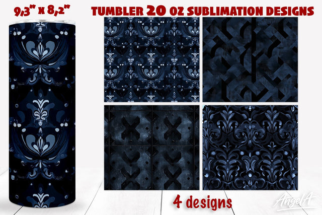 Black tumbler wrap sublimation, noir, geometric patterns Sublimation Angelina Semenova 