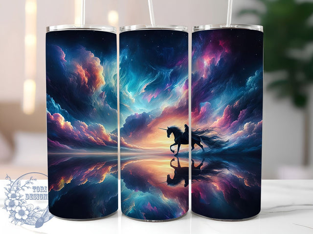 Black Unicorn Girl Fantasy Tumbler, Unicorn Girl, Fantasy Wrap, 20Oz Tumbler, Sublimation Design, Mythical Creature, Magical Gift Sublimation ToriDesigns 
