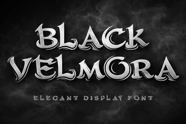 Black Velmora Font Prasetya Letter 