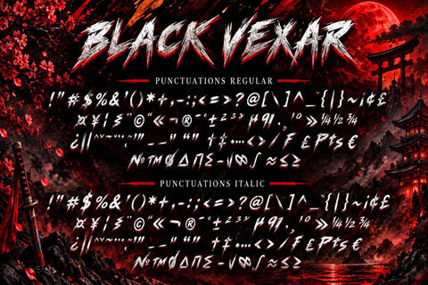 Black Vexar Font Prasetya Letter 