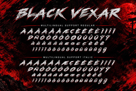 Black Vexar Font Prasetya Letter 