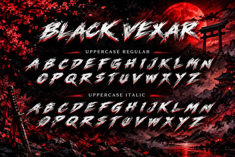 Black Vexar Font Prasetya Letter 