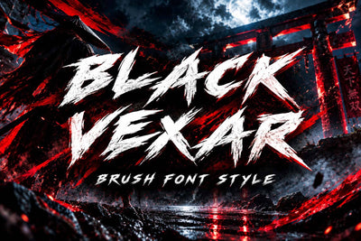 Black Vexar Font Prasetya Letter 