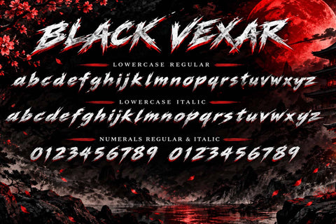 Black Vexar Font Prasetya Letter 
