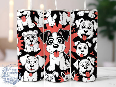 Black & White Abstract Dog Tumbler Wrap, Black and White, Abstract Art, Modern Design, Creative Style, Tumbler Wrap, Sublimation Design Sublimation ToriDesigns 
