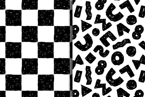 Black & White Grunge Abstraction Seamless Patterns Digital Pattern Rin Green 
