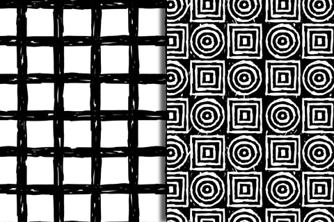 Black & White Grunge Abstraction Seamless Patterns Digital Pattern Rin Green 
