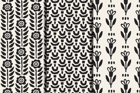 Black & White Minimal Seamless Patterns Digital Pattern Rin Green 