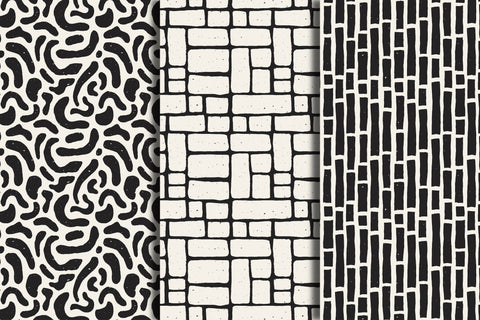 Black & White Minimal Seamless Patterns Digital Pattern Rin Green 