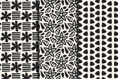 Black & White Minimal Seamless Patterns Digital Pattern Rin Green 