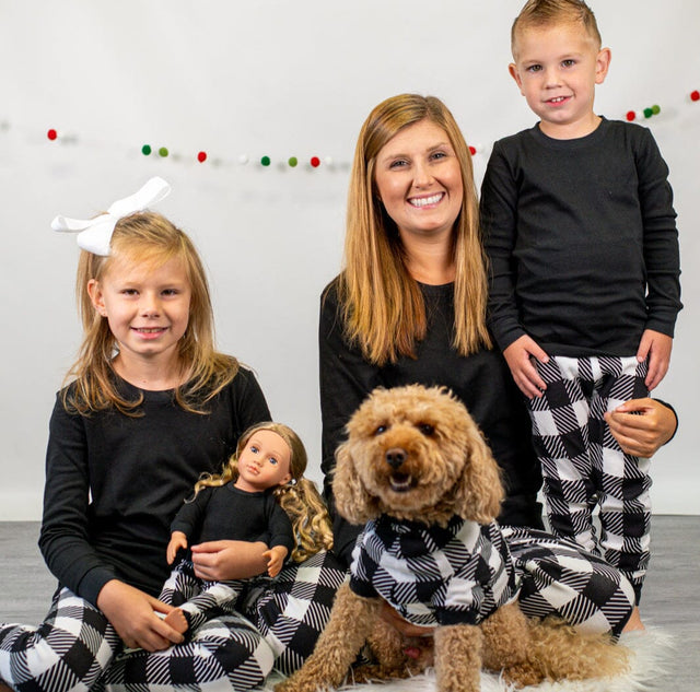Black & White Plaid Family Pajama Collection | Blanks for HTV and T Shirt Transfers Physical ARB Blanks 