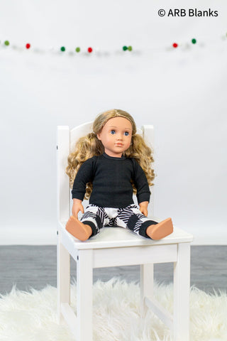 Black & White Plaid Family Pajama Collection | Blanks for HTV and T Shirt Transfers Physical ARB Blanks Doll 18" 