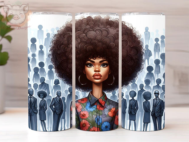 Black Woman Abstract 20oz Tumbler Png, Straight & Tapered Tumbler Png, African American Black Girl Tumbler Png, Digital Download PNG Sublimation Lara' s Designs 