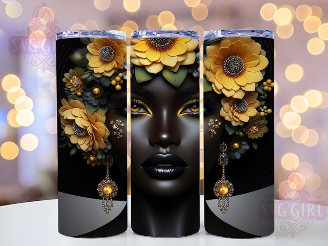 Black Woman Art Afro Beauty Melanin Queen Tumbler Wrap, Afro Art Tumbler, Melanin Queen Design, 20oz Sublimation PNG, Black Beauty Wrap, Artistic Black Woman, African American Art Tumbler Sublimation SvggirlplusArt 