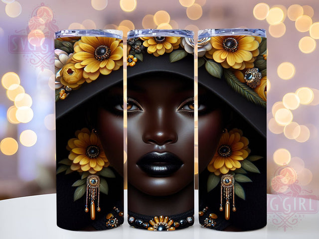 Black Woman Art Afro Beauty Melanin Queen Tumbler Wrap, Afro Art Tumbler, Melanin Queen Design, 20oz Sublimation PNG, Black Beauty Wrap, Artistic Black Woman, African American Art Tumbler Sublimation SvggirlplusArt 