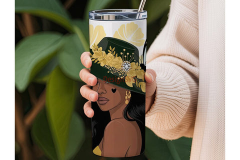 Black Woman Butterfly 20oz Tumbler Sublimation DesignSVG 