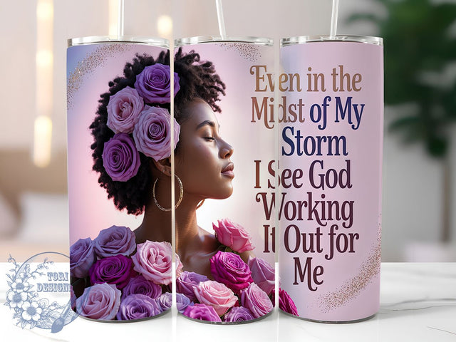 Black Woman Faith Inspirational Tumbler, Christian Woman Gift, African American Art, Religious Quote Cup, Inspirational Design, Black Girl Faith, Spiritual Woman Gift Sublimation ToriDesigns 