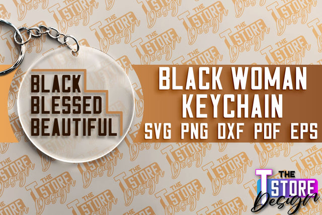 Black Woman Keychain | Women Power SVG | Beauty SVG Design SVG The T Store Design 