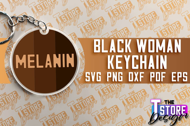 Black Woman Keychain | Women Power SVG | Beauty SVG Design SVG The T Store Design 