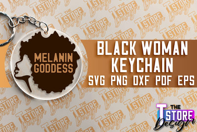 Black Woman Keychain | Women Power SVG | Beauty SVG Design SVG The T Store Design 