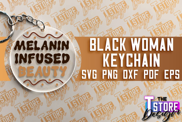 Black Woman Keychain | Women Power SVG | Beauty SVG Design SVG The T Store Design 