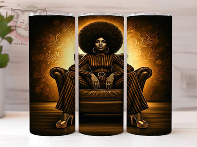 Black Woman Melanin Magic African Tumbler, 20oz Sublimation Wrap, African American Drinkware, Culturally Inspired Tumbler, Black Girl Magic Tumbler, Ethnic Pride Tumblers Sublimation Lara' s Designs 