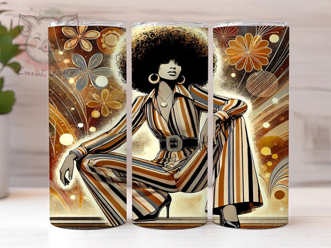 Black Woman Melanin Magic African Tumbler, 20oz Sublimation Wrap, African American Drinkware, Culturally Inspired Tumbler, Black Girl Magic Tumbler, Ethnic Pride Tumblers Sublimation Lara' s Designs 