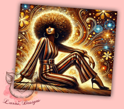 Black Woman Melanin Magic African Tumbler, 20oz Sublimation Wrap, African American Drinkware, Culturally Inspired Tumbler, Black Girl Magic Tumbler, Ethnic Pride Tumblers Sublimation Lara' s Designs 