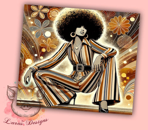 Black Woman Melanin Magic African Tumbler, 20oz Sublimation Wrap, African American Drinkware, Culturally Inspired Tumbler, Black Girl Magic Tumbler, Ethnic Pride Tumblers Sublimation Lara' s Designs 