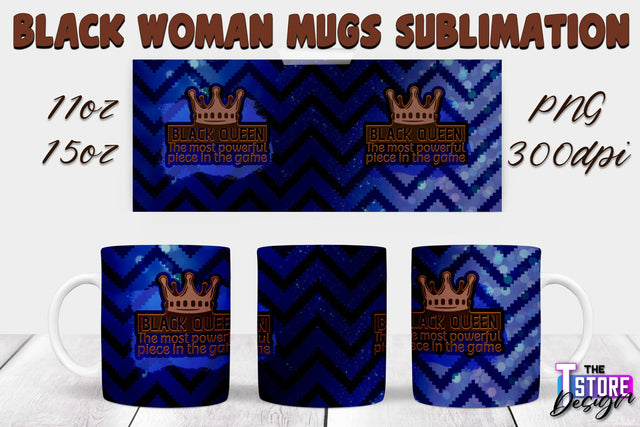 Black Woman Mug Design | Strong Quotes | Mug 11 oz 15 oz | PNG File v.1 Sublimation The T Store Design 