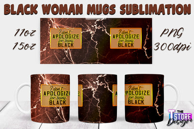 Black Woman Mug Design | Strong Quotes | Mug 11 oz 15 oz | PNG File v.1 Sublimation The T Store Design 