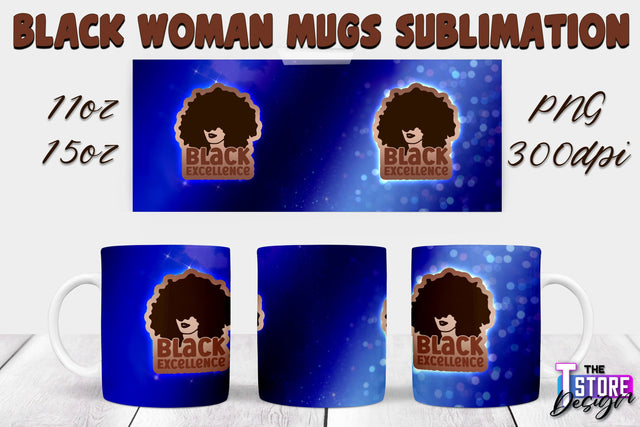 Black Woman Mug Design | Strong Quotes | Mug 11 oz 15 oz | PNG File v.1 Sublimation The T Store Design 