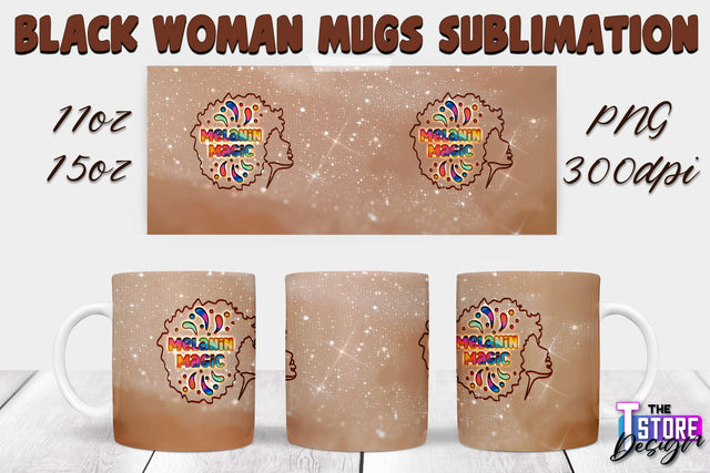 Black Woman Mug Design | Strong Quotes | Mug 11 oz 15 oz | PNG File v.2 Sublimation The T Store Design 
