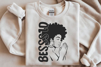 Black Woman Praying SVG: Afro Silhouette, Blessed Design SVG DesignDestine 