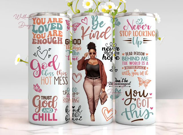 Black Woman Quotes Sublimation Tumbler PNG 20oz Skinny Tumbler Sublimation Melanin Strong Woman PNG Instant Download File Digital Download Sublimation WillowSageDesign 